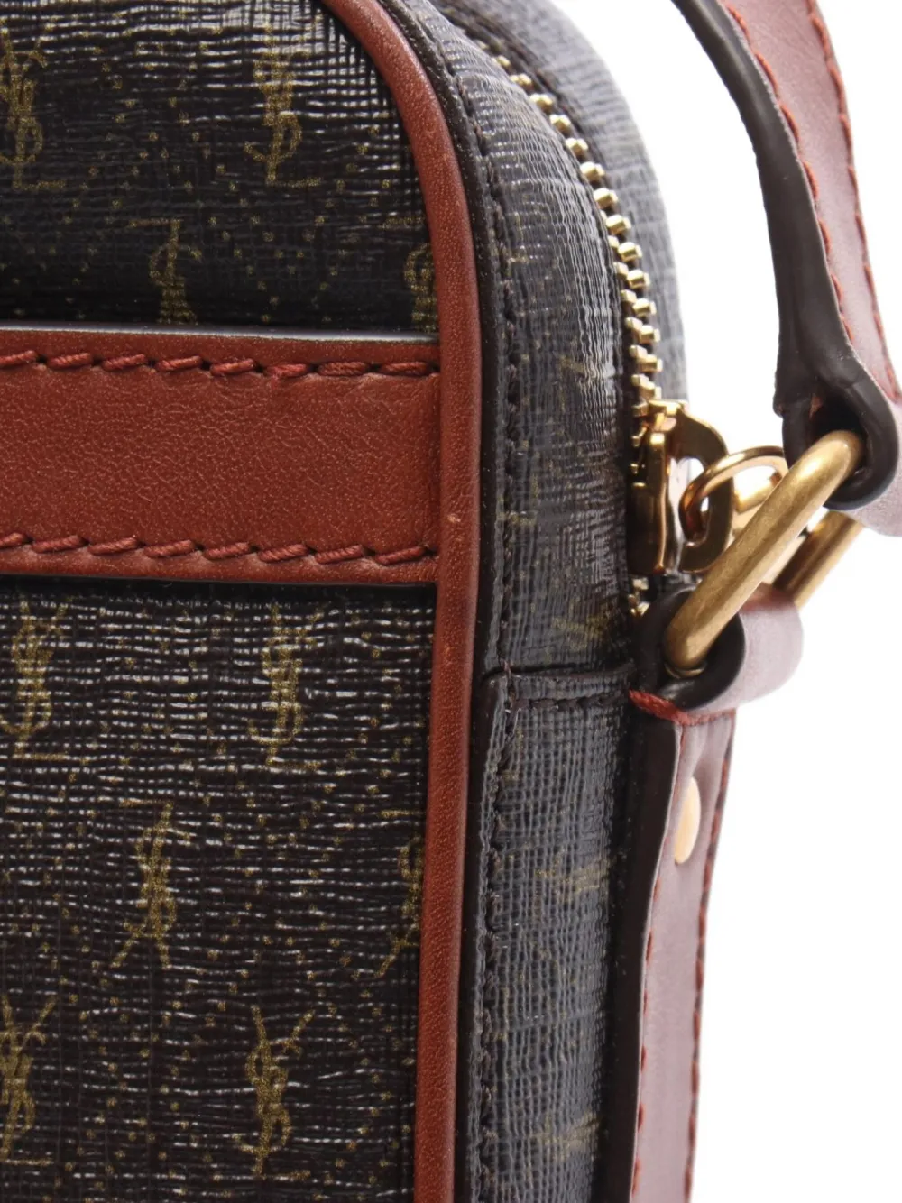Pre-owned Saint Laurent 2010s Monogram Shoulder Bag In Brown