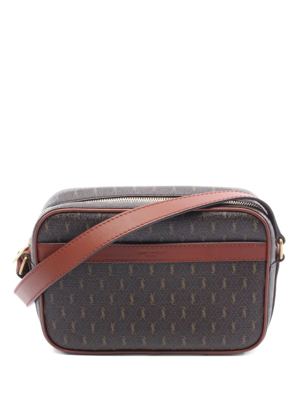 Pre-owned Saint Laurent 2010s Monogram Shoulder Bag In Brown