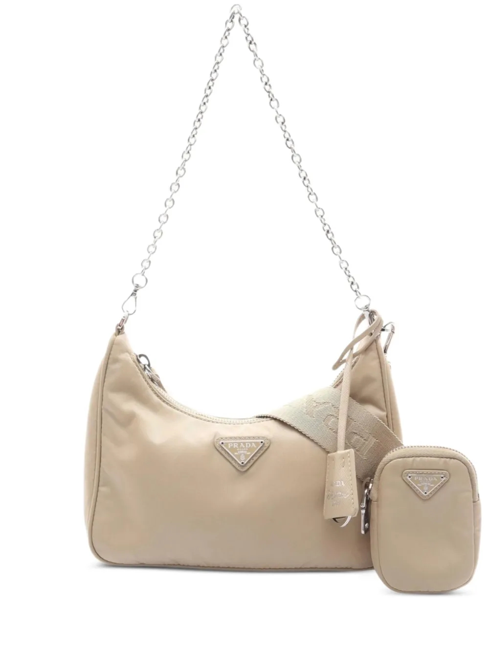Prada Pre-Owned شنطة كتف 'ري-إيديشن 2005' من عقد الألفينيات | ألوان محايدة | Image 1