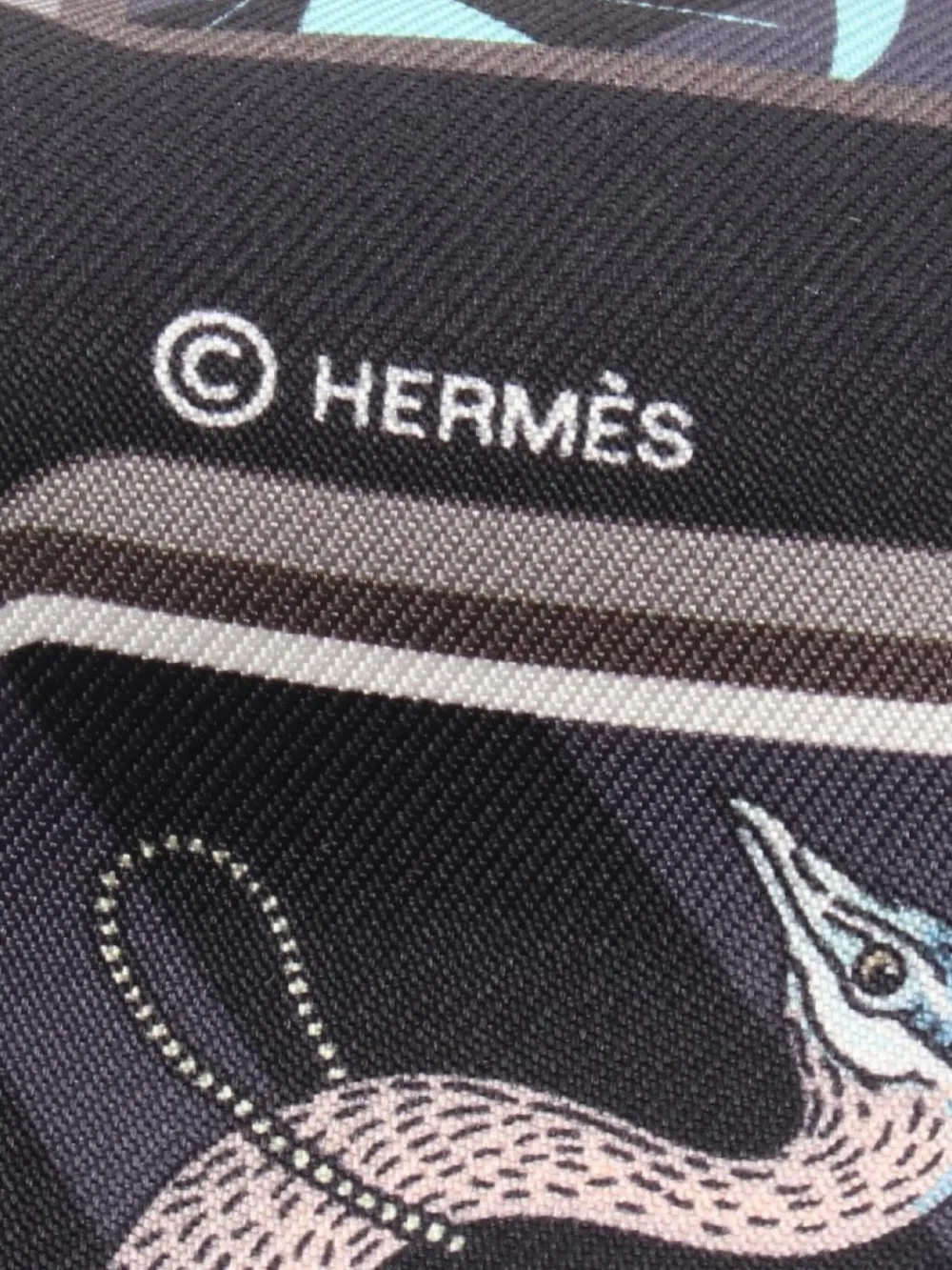 Pre-owned Hermes 2020s Story Ribbon Silk Scarf In Black