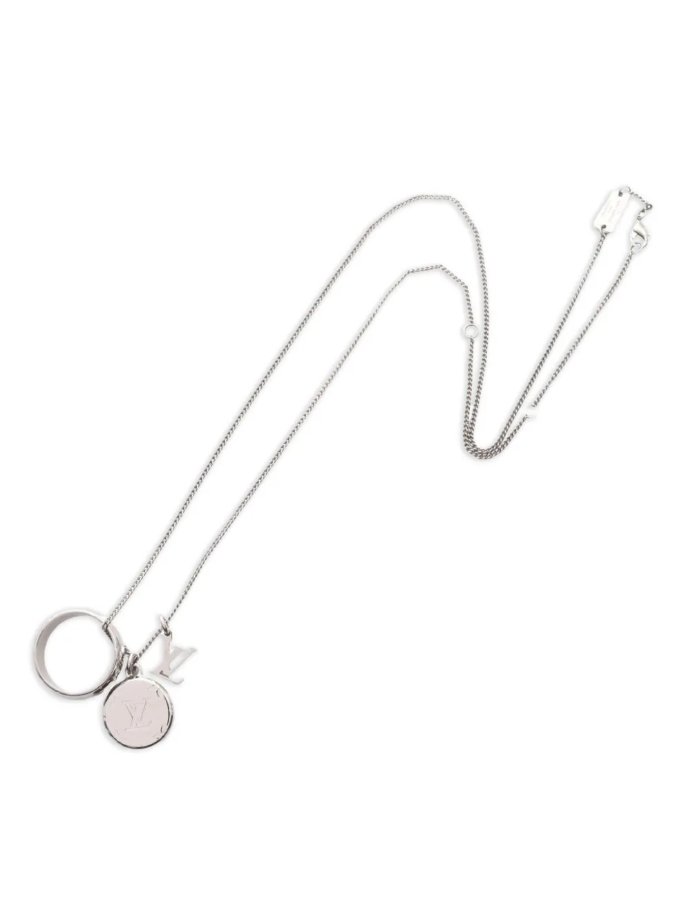 Louis Vuitton Pre-Owned 2017 monogram ring necklace | Silver | Image 1