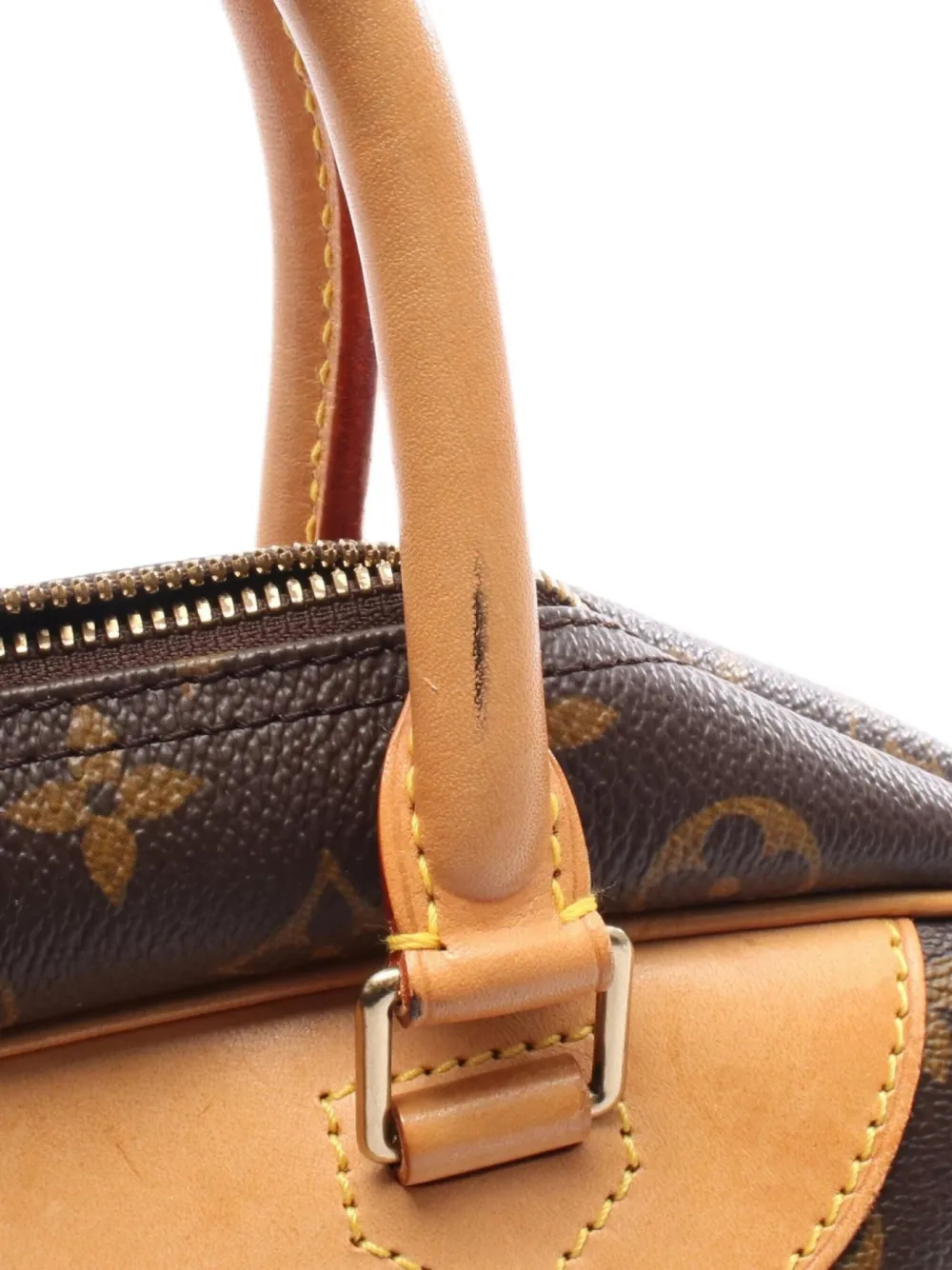 Pre-owned Louis Vuitton 1997 Deauville Bowling Monogram Tote Bag In Brown