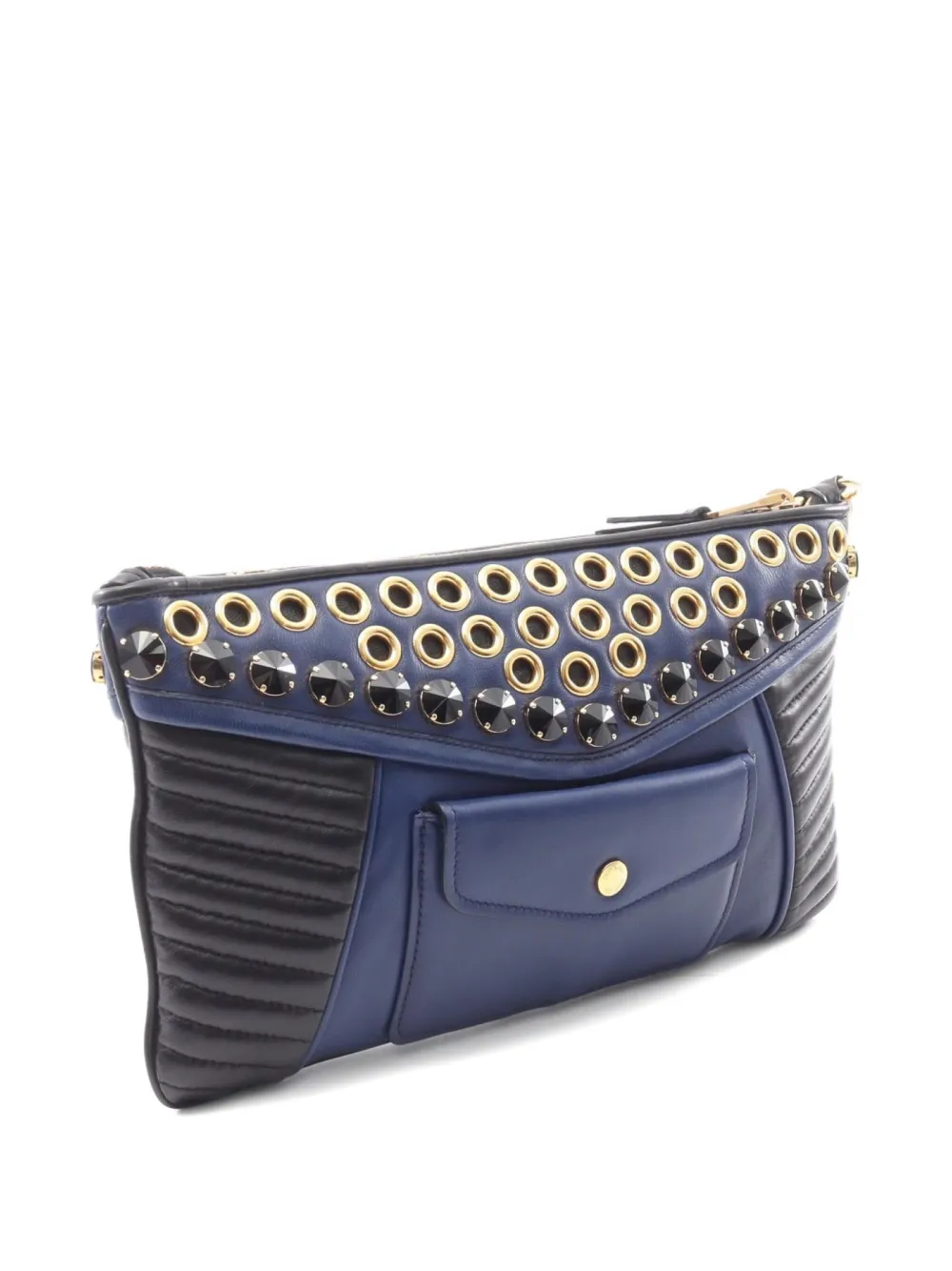 Miu Miu Pre-Owned 2010s leather stud-detail clutch bag | Image 2