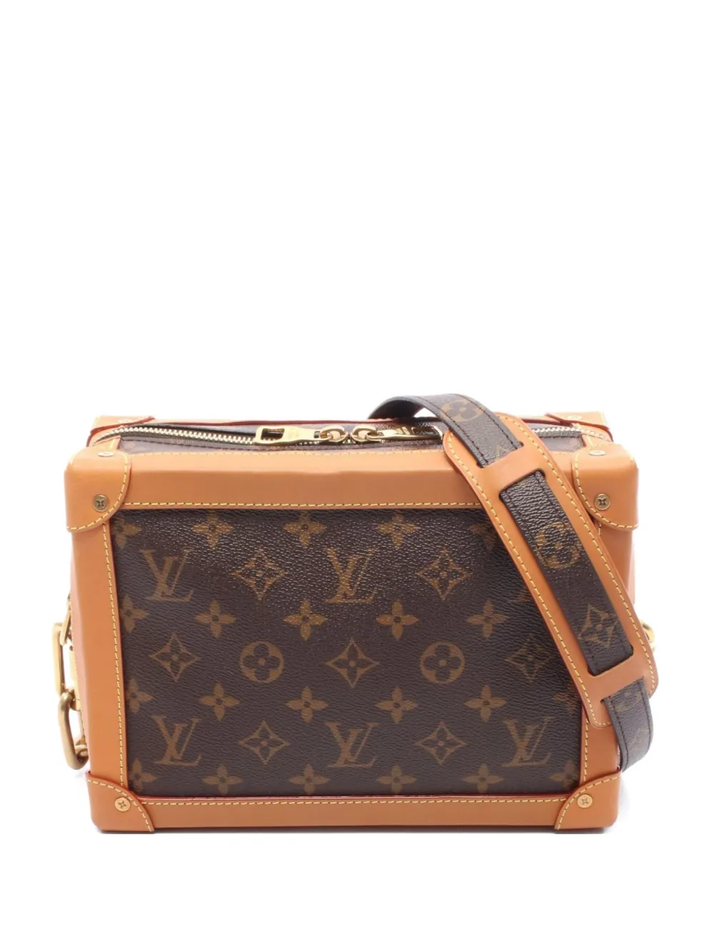 Louis Vuitton Pre-Owned 2019 ソフト トランク モノグラム メッセンジャーバッグ ミニ - ブラウン Louis Vuitton Pre-Owned 2019 ソフト トランク モノグラム メッセンジャーバッグ ミニ - ブラウン