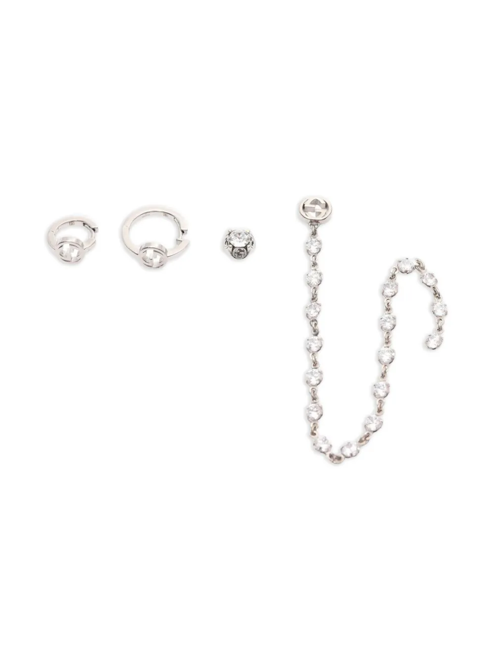 Gucci Pre-Owned 2010s Interlocking G nail piercings | Silver | Image 1