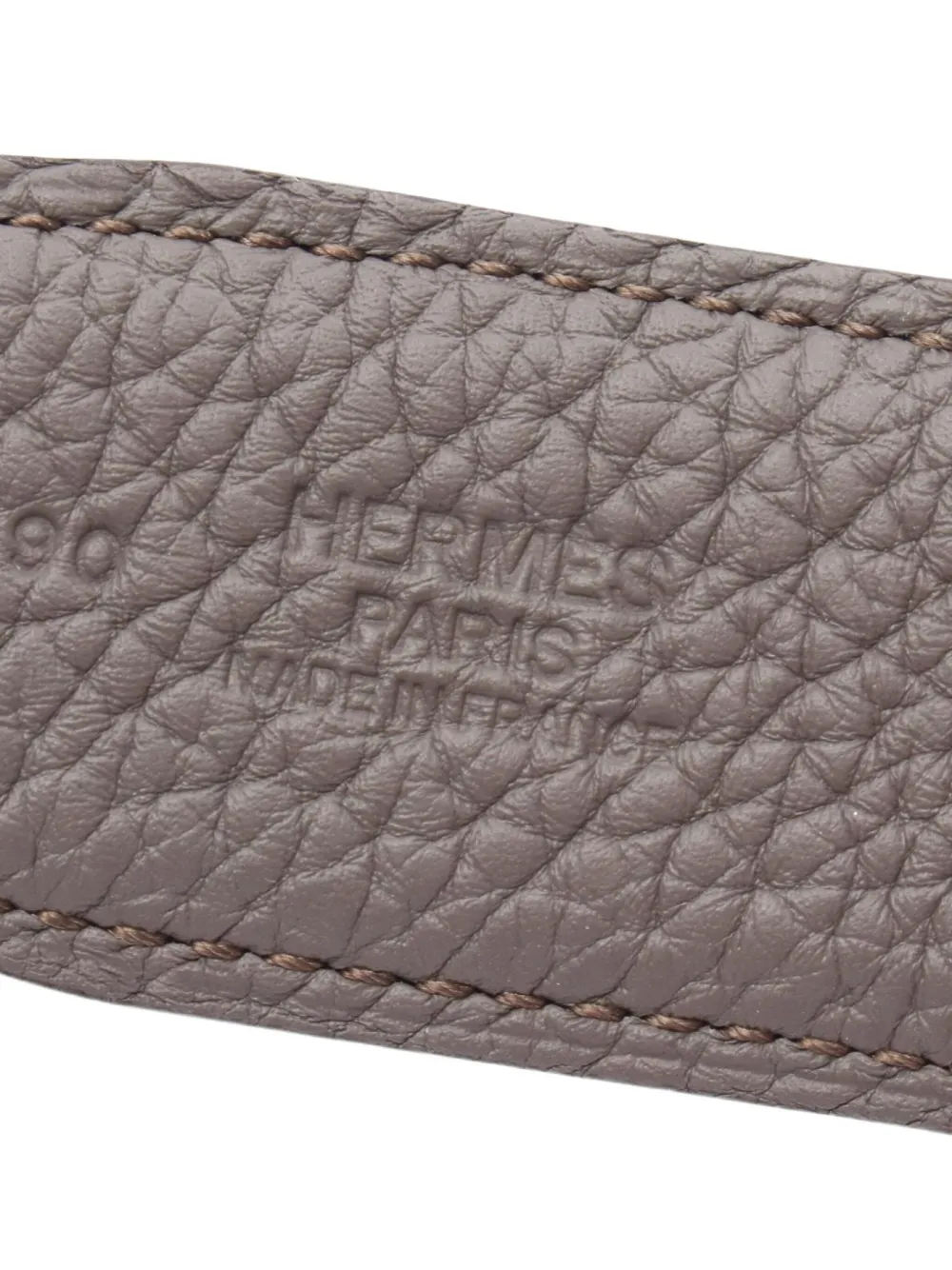 Pre-owned Hermes 2024 Destrier Togo Leather Belt In Gray