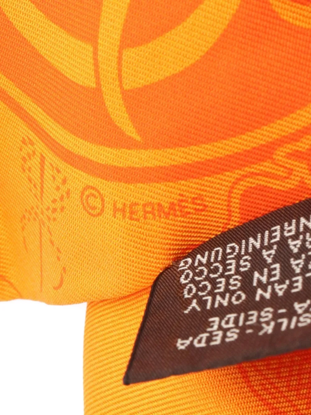 Pre-owned Hermes 2010s Les Parisiennes Ribbon Silk Scarf In Orange