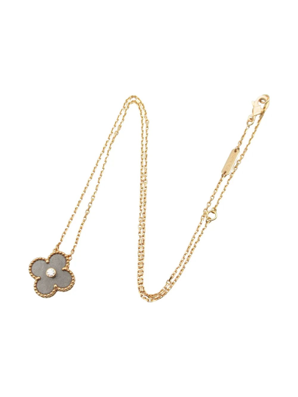 Van Cleef & Arpels 2010s アルハンブラ ダイヤモンド ネックレス 18Kローズゴールド - ゴールドトーン Van Cleef & Arpels 2010s アルハンブラ ダイヤモンド ネックレス 18Kローズゴールド - ゴールドトーン