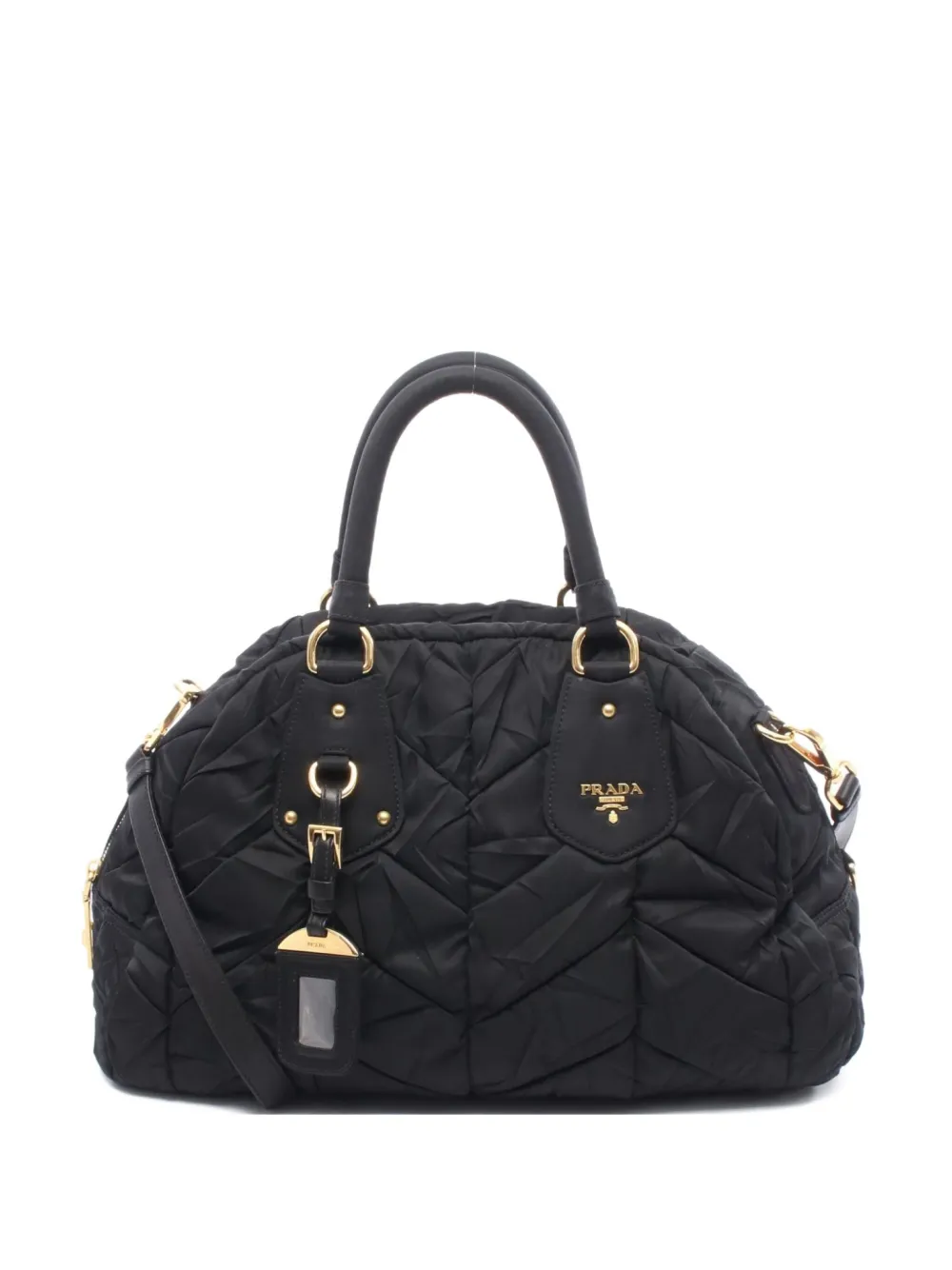 Prada Pre-Owned 2010s Tessuto Re-Nylon quilted cross body bag | Black | Image 1