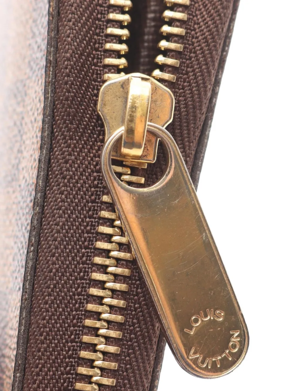 Pre-owned Louis Vuitton 2015 Damier Ebène Wallet In Brown