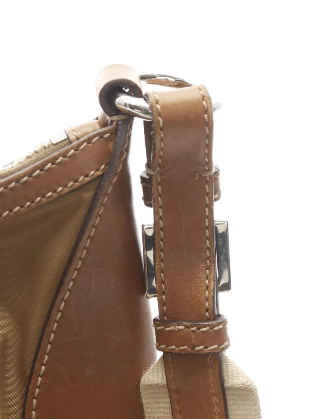 Pre-owned Prada 00's Tessuto Shoulder Bag In Brown