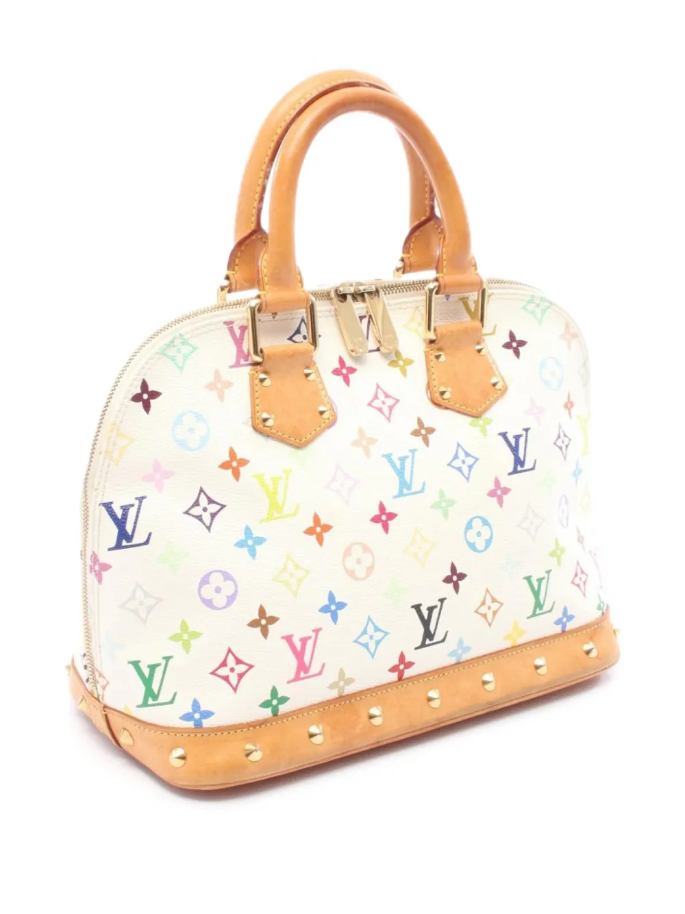 Pre-owned Louis Vuitton X Takashi Murakami 2004 Alma Monogram Bron Tote Bag In White
