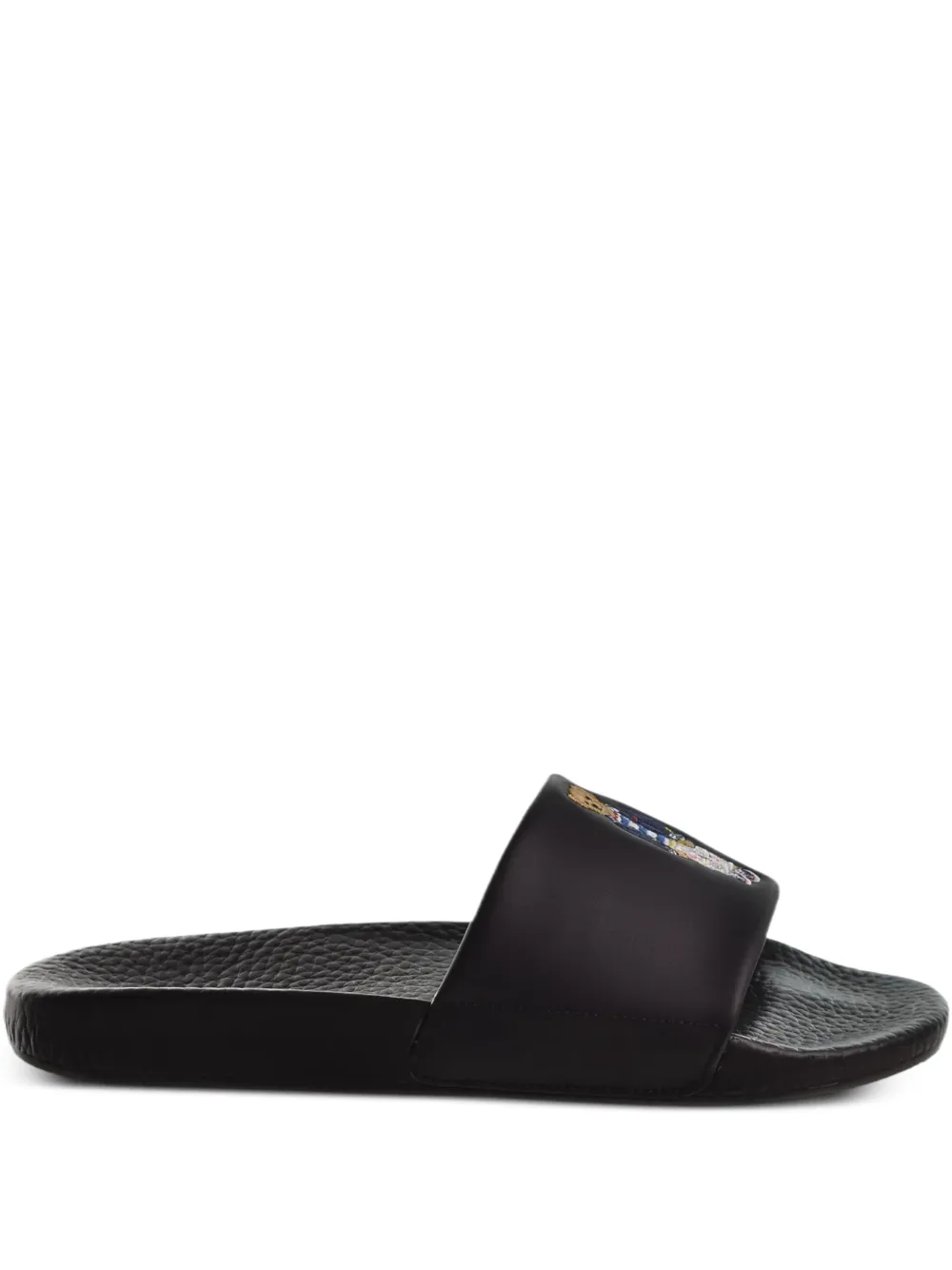 Polo Ralph Lauren Slippers met geborduurde beer Zwart