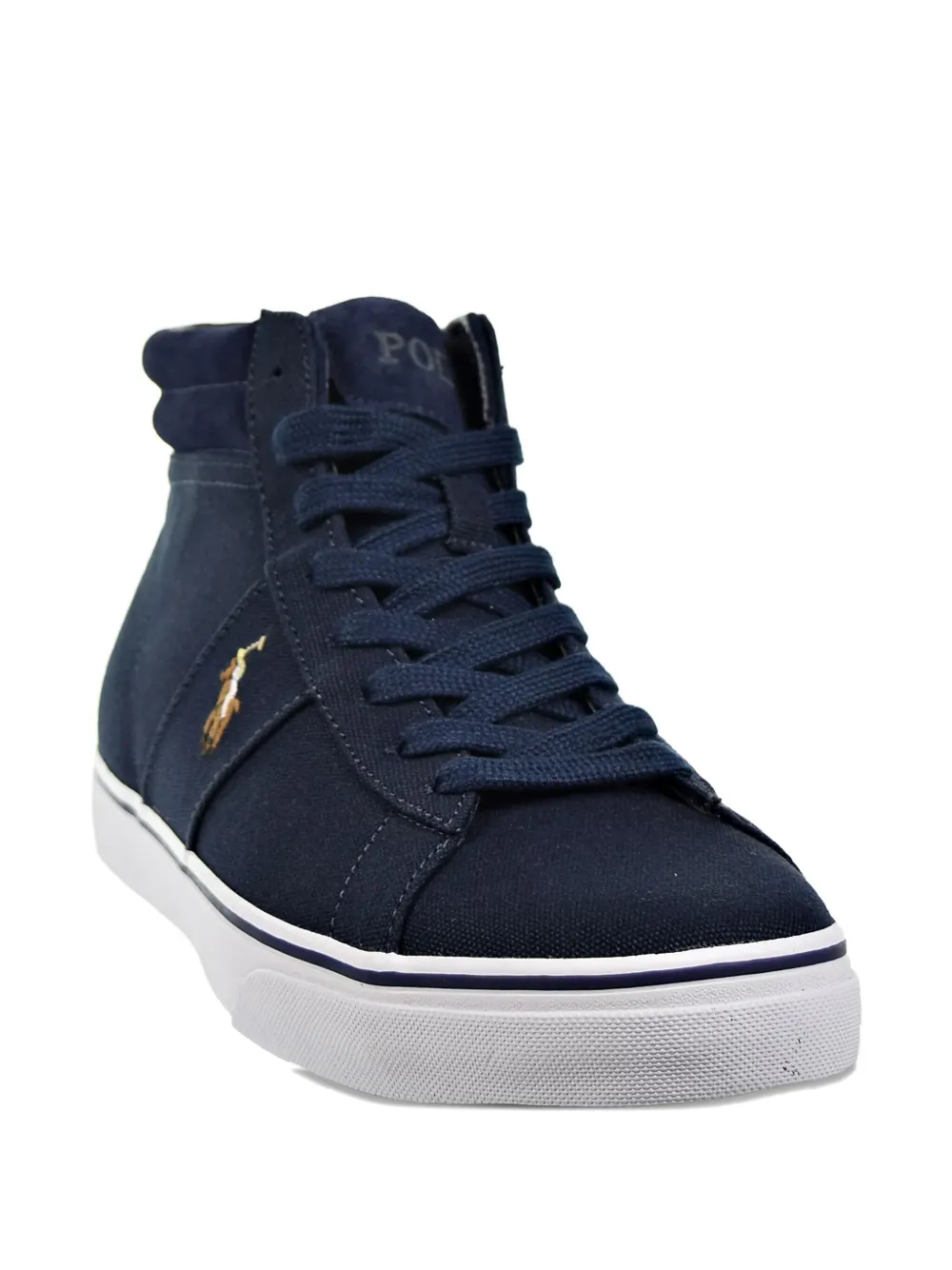 Polo Ralph Lauren Logo-detail High-top Sneakers In Blue