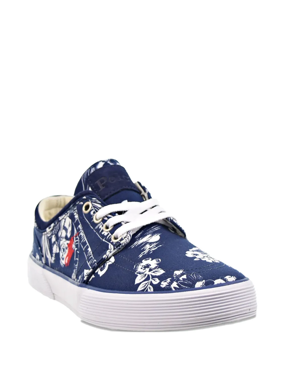 Polo Ralph Lauren Bear-print Low-top Sneakers In Black