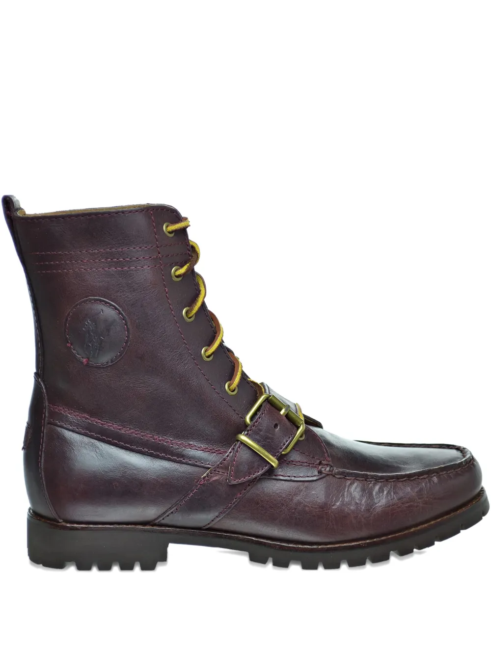 Polo Ralph Lauren buckle-fastening leather boots Red