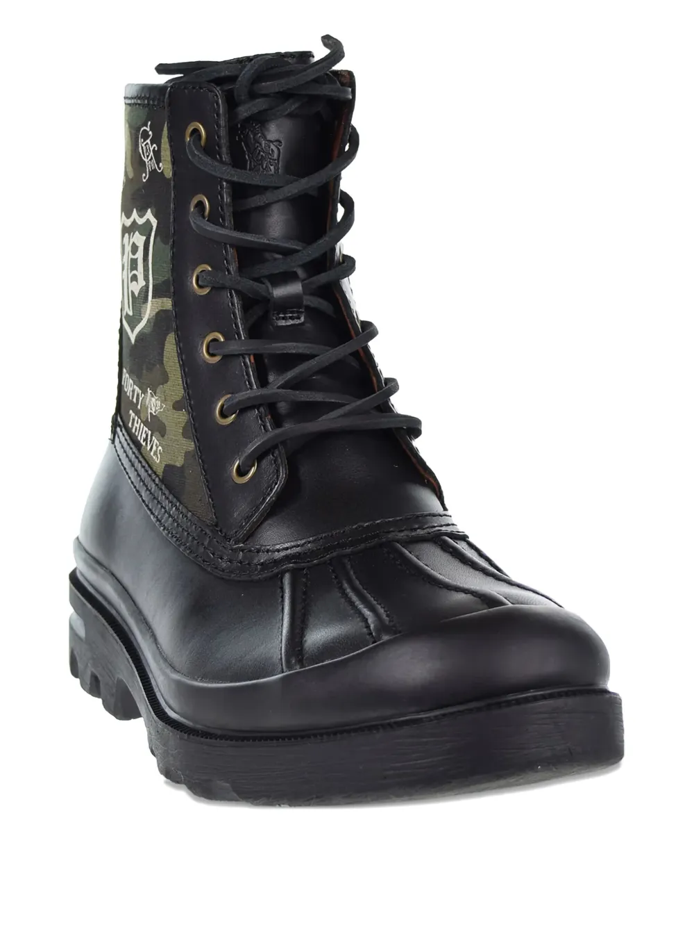 Polo Ralph Lauren camouflage-panel lace-up boots Black