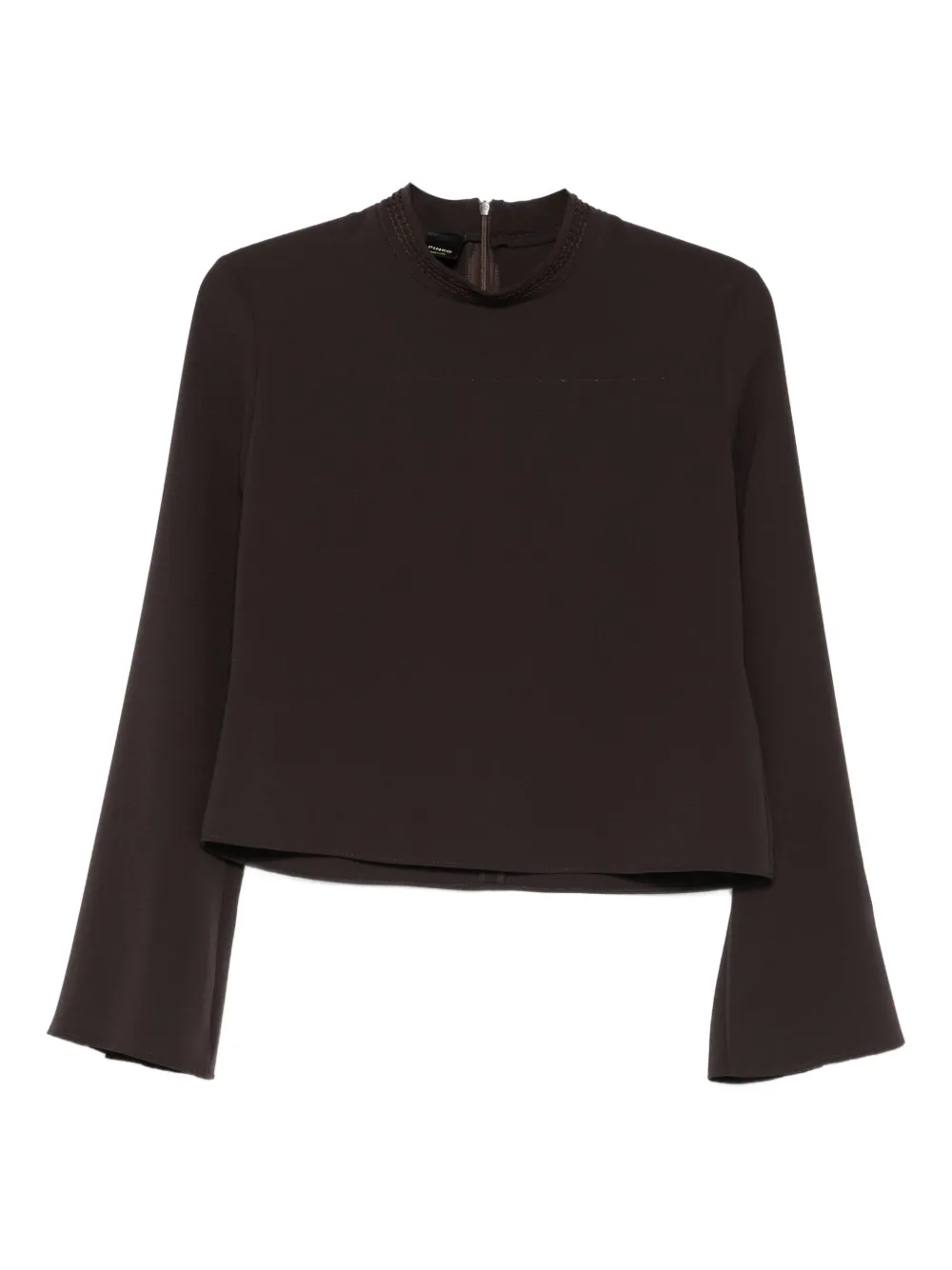Pinko Bucatini Flared-sleeve Blouse In Brown