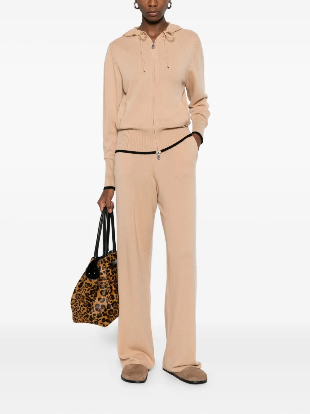 PINKO hooded zip-front cardigan - Beige