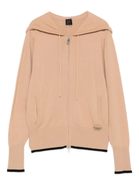 PINKO hooded zip-front cardigan