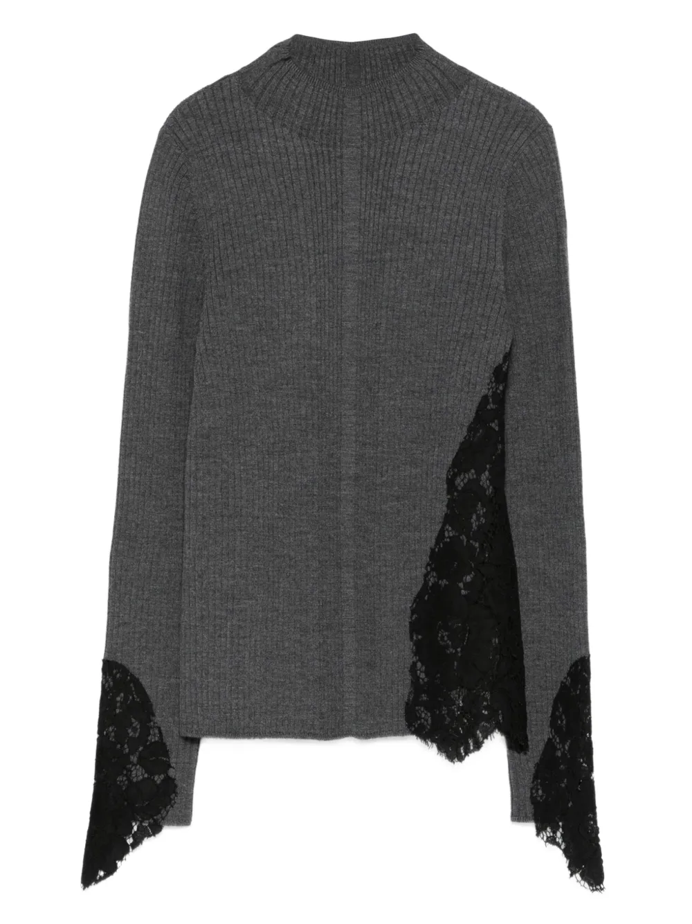 PINKO Samoa lace-insert ribbed sweater | Grey | Image 1