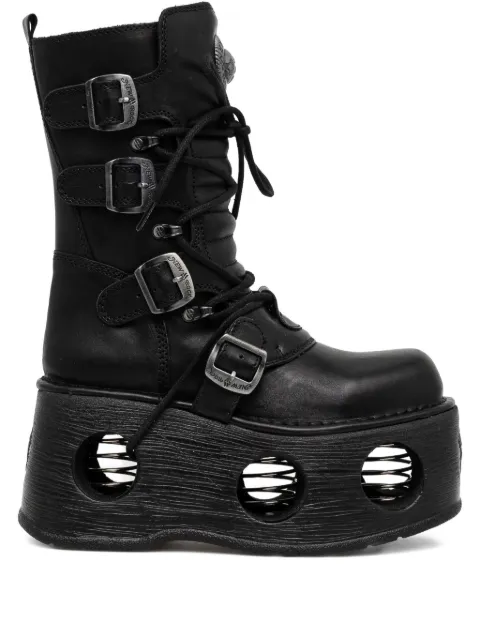 NEW ROCK 100mm buckle platform boots