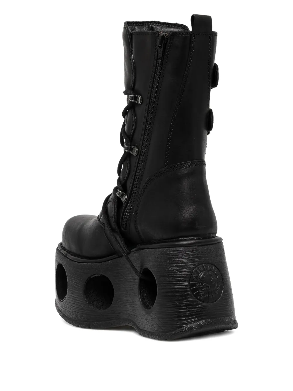 NEW ROCK 100 mm laarzen met plateauzool en gesp Zwart