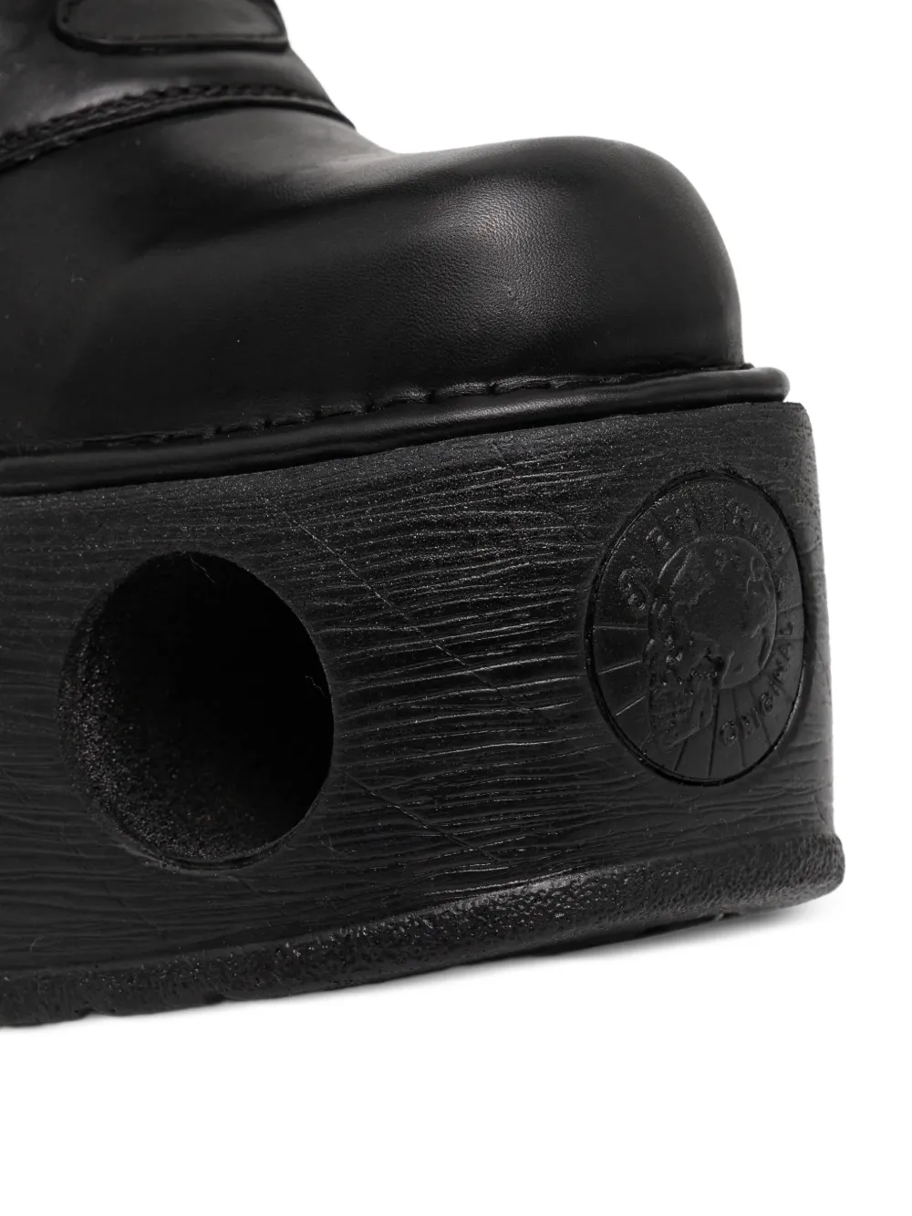 NEW ROCK 100 mm laarzen met plateauzool en gesp Zwart