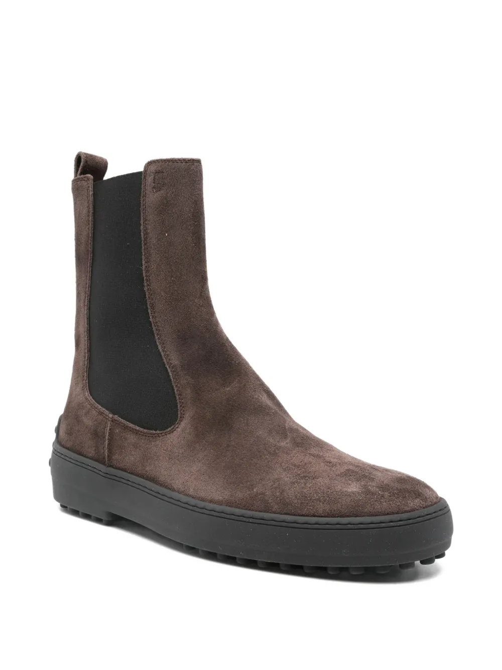 Tod's Suede Ankle Boots Featuring Elastic Panels In Brown