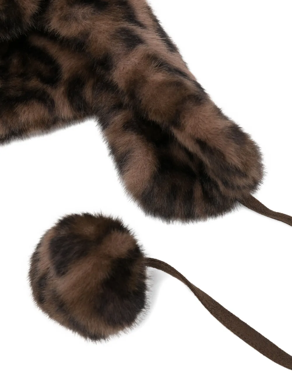  Gotha Pompom-detail Leopard-pattern Beanie - Brown 