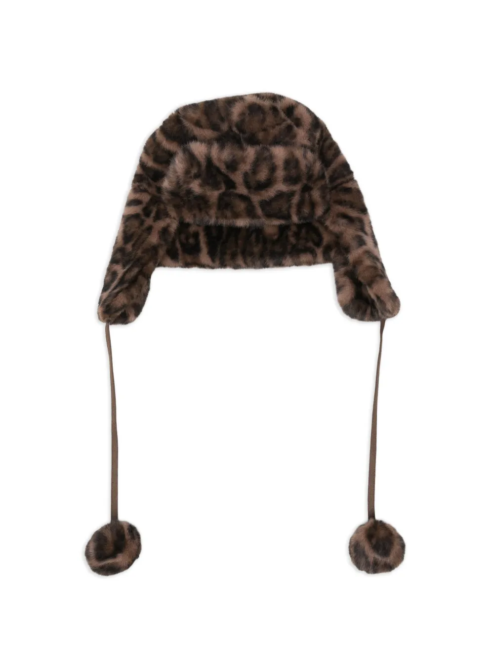 Gotha Berretto leopardato con pompon - Marrone