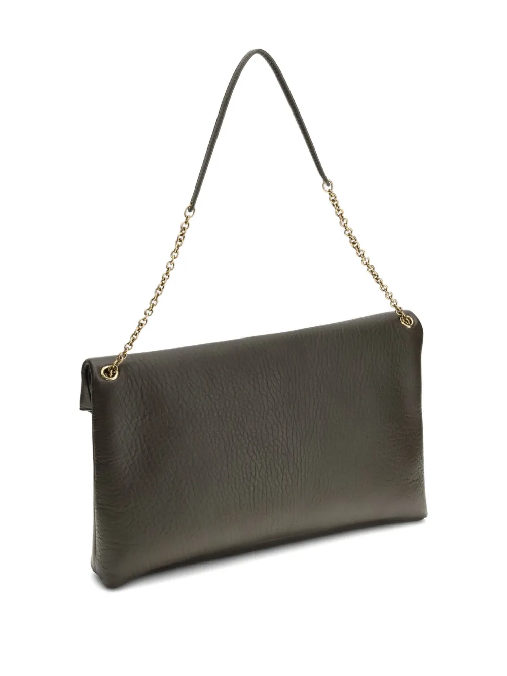 Saint Laurent Cassandre Xxl Leather Clutch In Brown