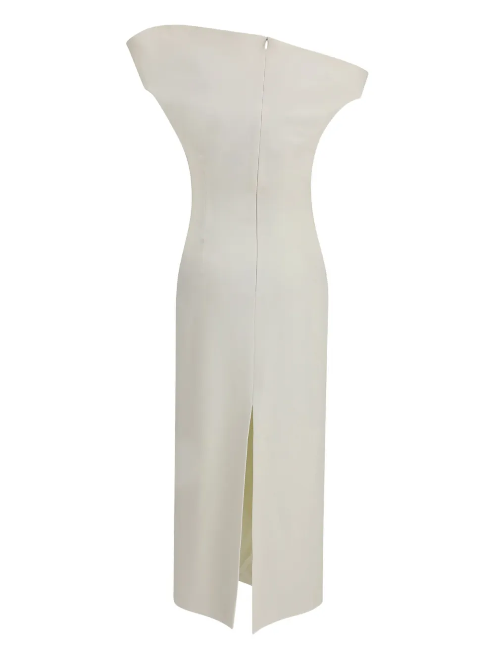 Magda Butrym Asymmetrical Midi Dress Back Slit In White