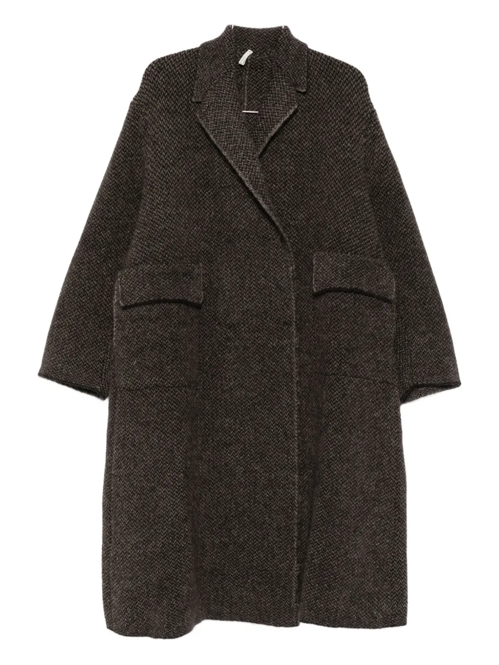 Boboutic pocketed herringbone-pattern coat | Brown | Image 1