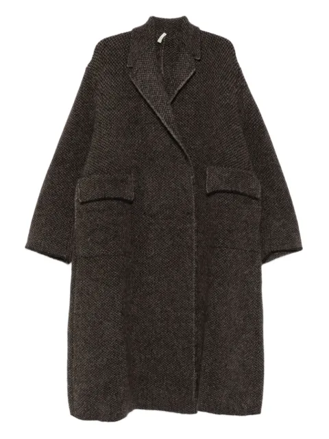 Boboutic pocketed herringbone-pattern coat