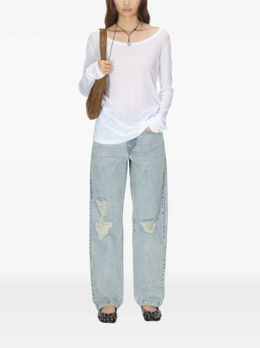 Gimaguas Bahmon Long-sleeve Mini Dress In White