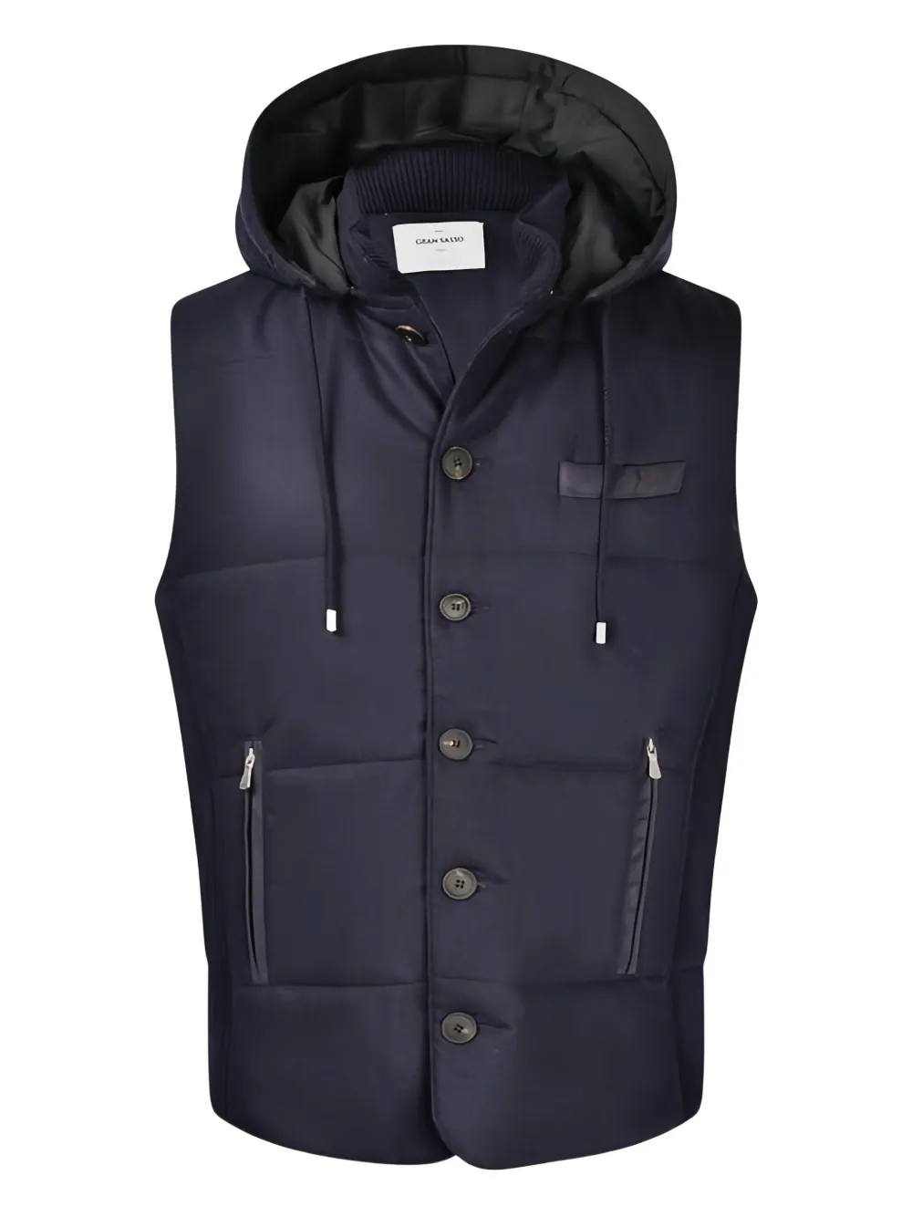 Gran Sasso hooded button-fastening gilet | Blue | Image 1