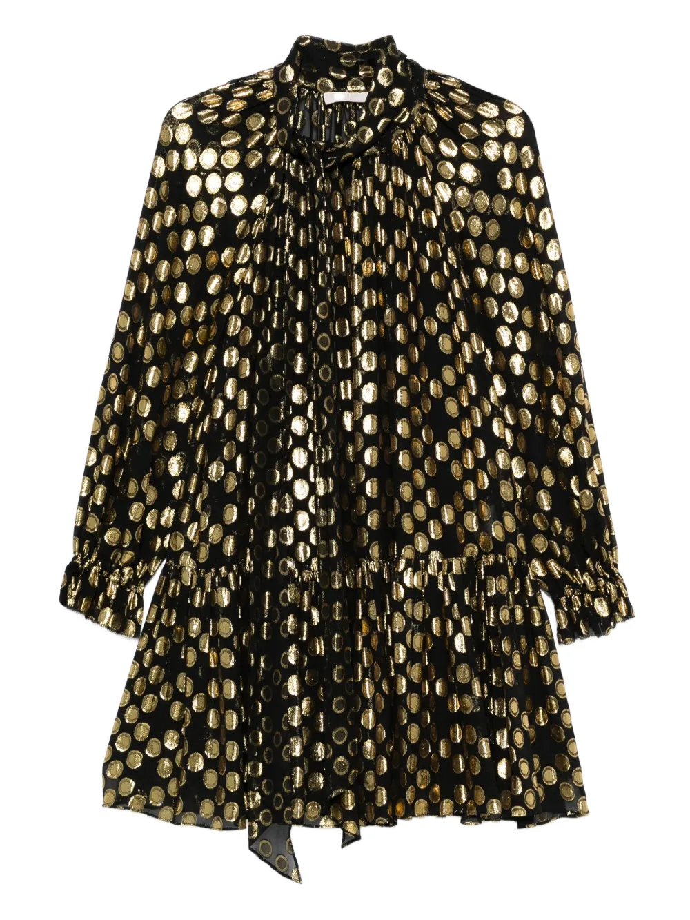 Ulla Johnson Loretta polka-dot ruffled mini dress - ブラック Ulla Johnson Loretta polka-dot ruffled mini dress - ブラック