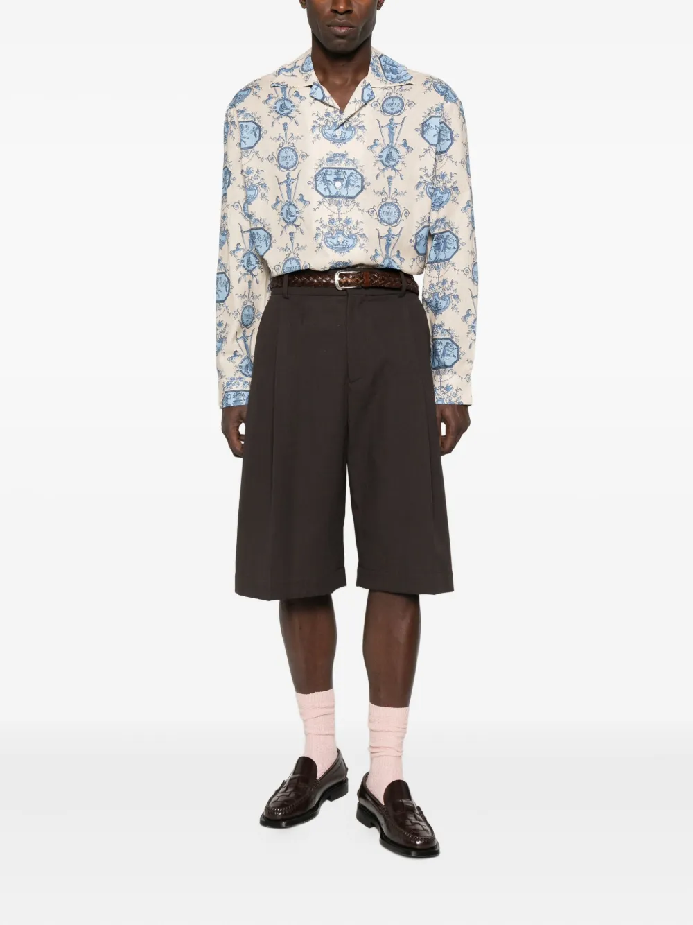 Drôle De Monsieur Overhemd met Patineur-print - Beige