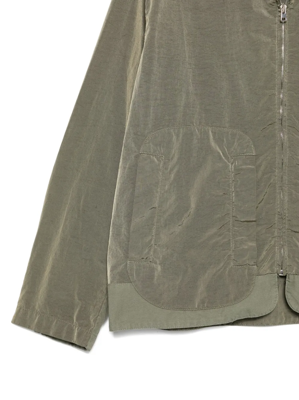 Ranra Zip-front Patch-pocket Jacket - Green 