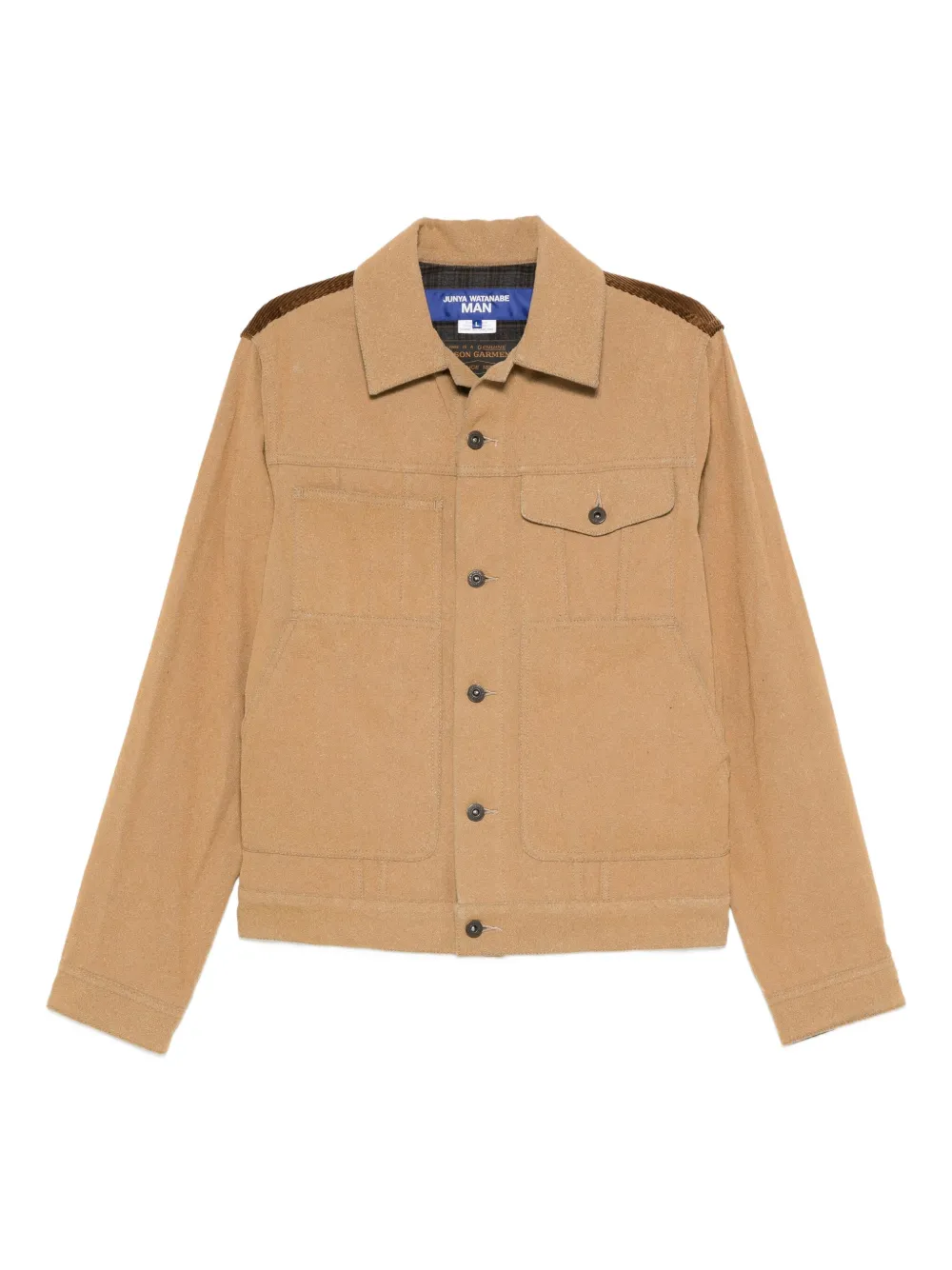 Junya Watanabe MAN panelled shirt jacket | Neutrals | Image 1