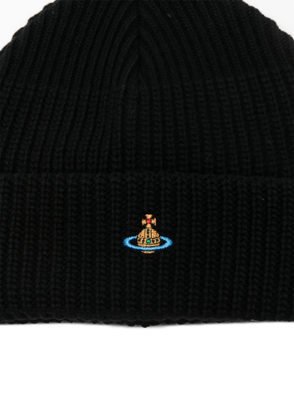 Vivienne Westwood Orb-embroidered Beanie In Black