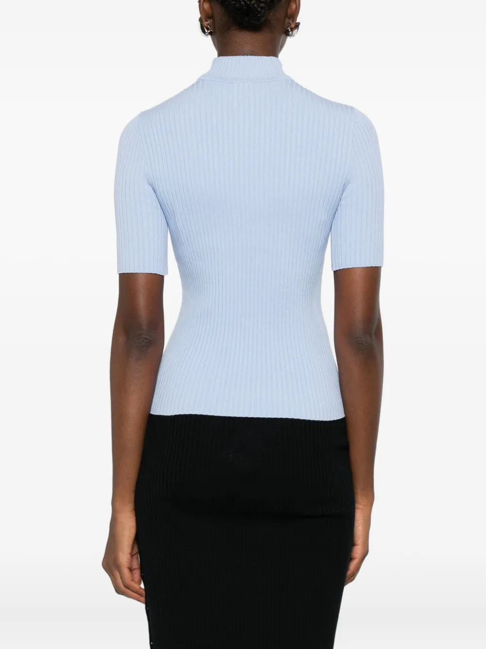Courrèges Reedition Knit Ss Jumper Clothing In Blue