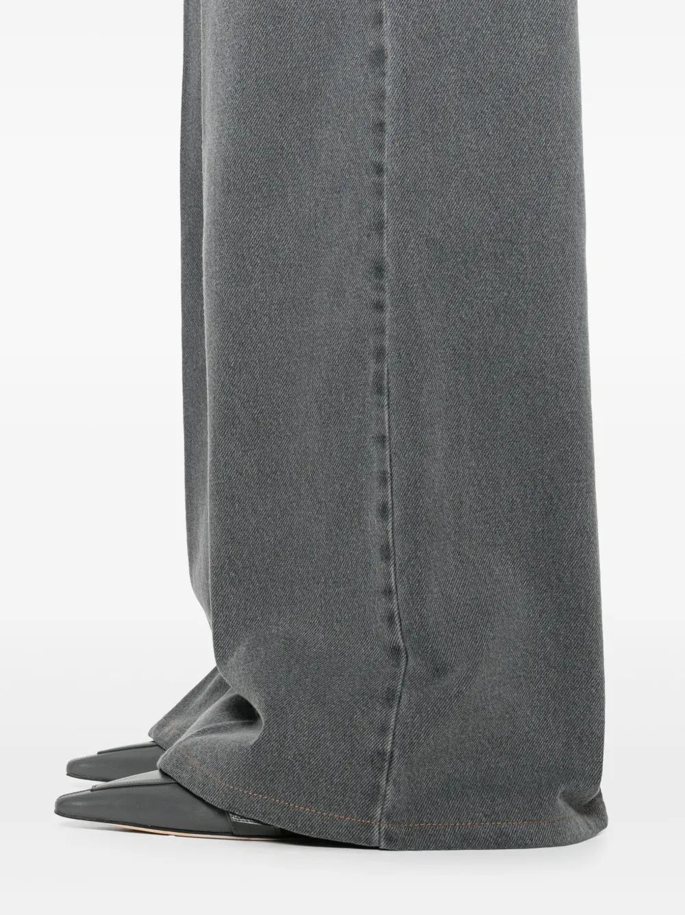 Officine Generale Wide-leg High-waisted Jeans In Gray