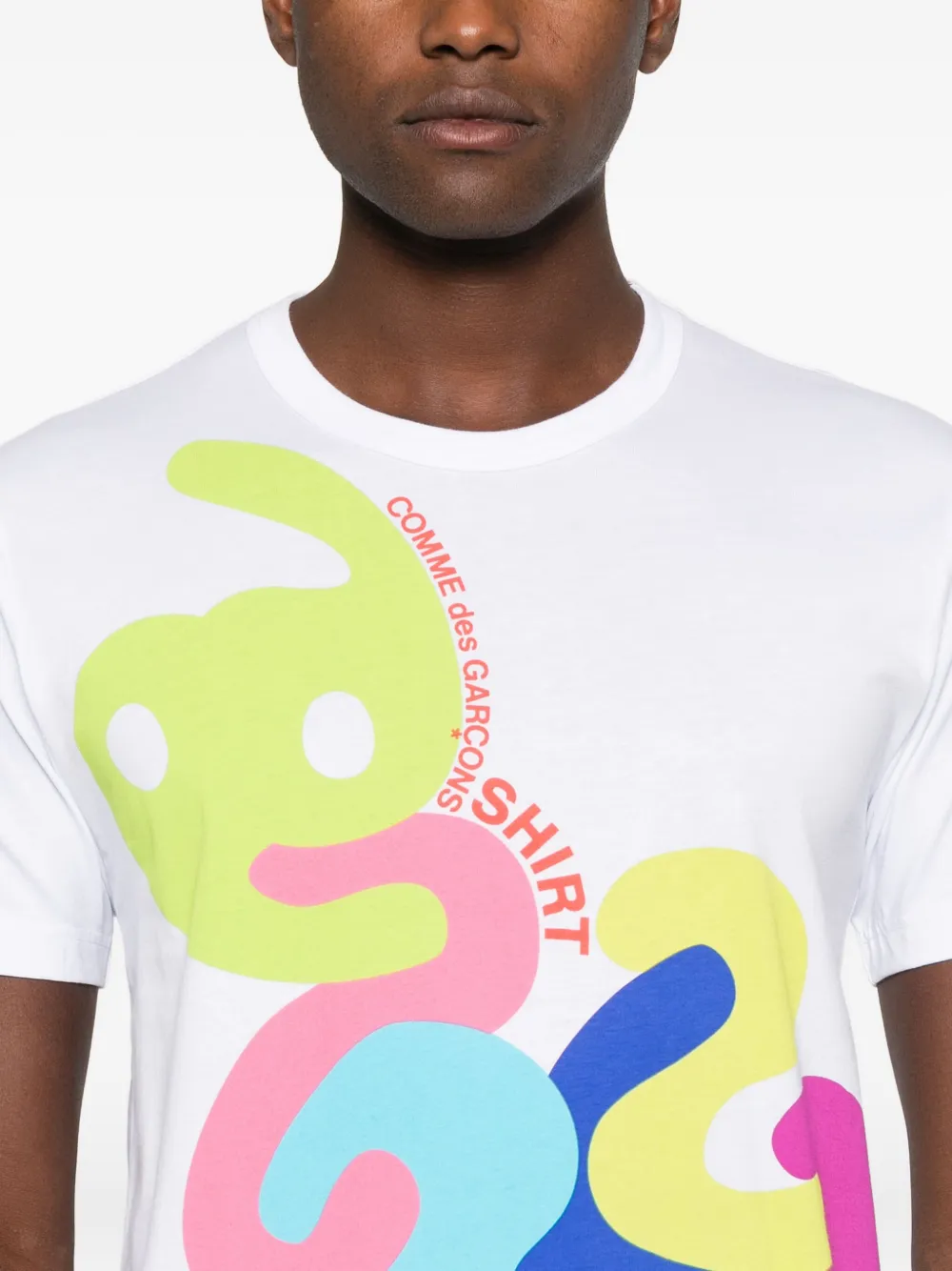 Comme Des Garçons Shirt Graphic-print T-shirt In White