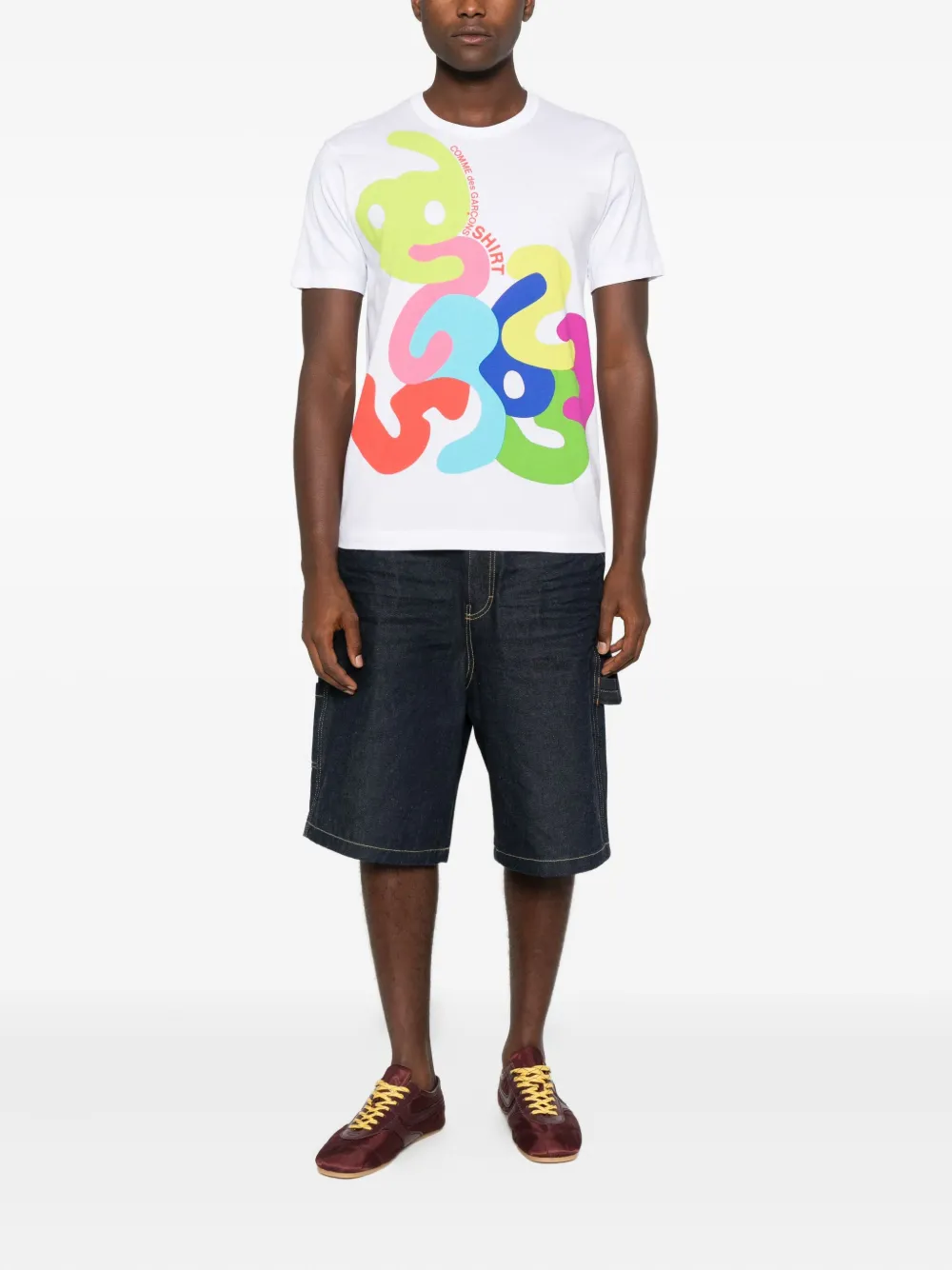 Comme Des Garçons Shirt Graphic-print T-shirt In White