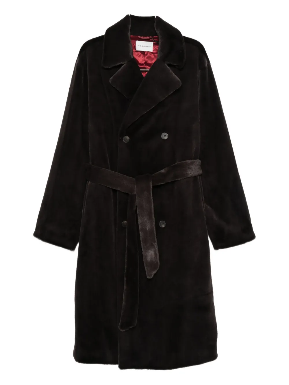 Drôle De Monsieur belted double-breasted coat - Marrone