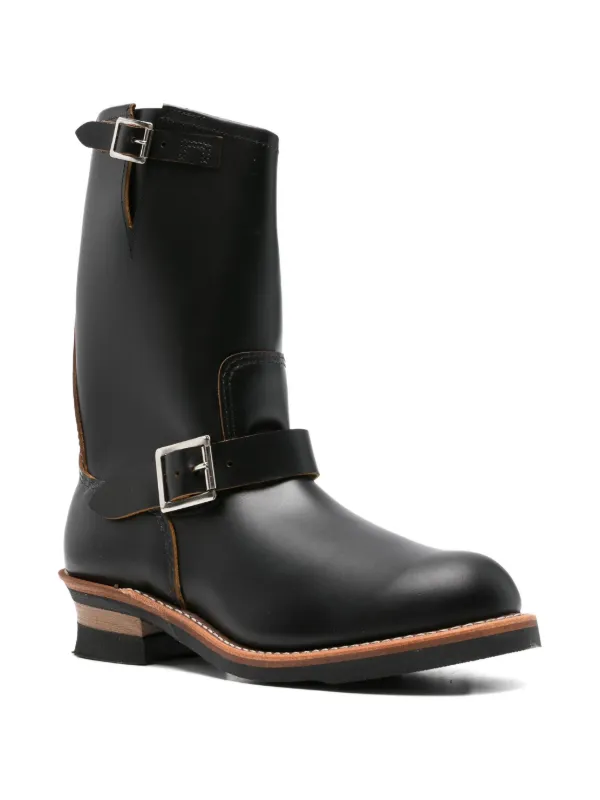 Red Wing Shoes Engineer Buckled Biker Boots Black FARFETCH IN