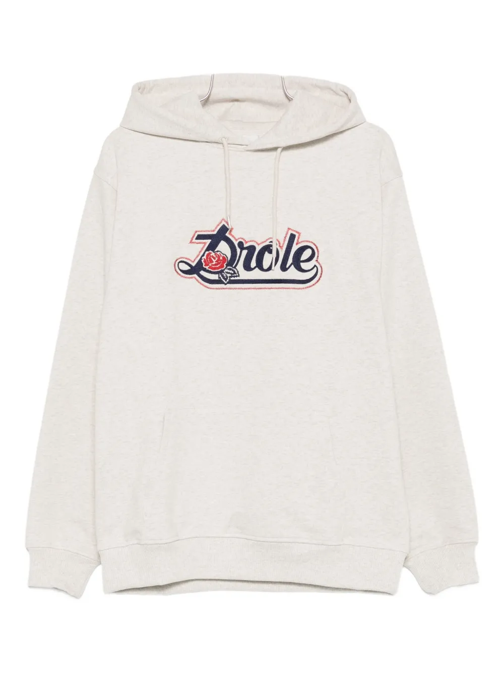 Drôle De Monsieur Rose-embellished Hoodie In Gray