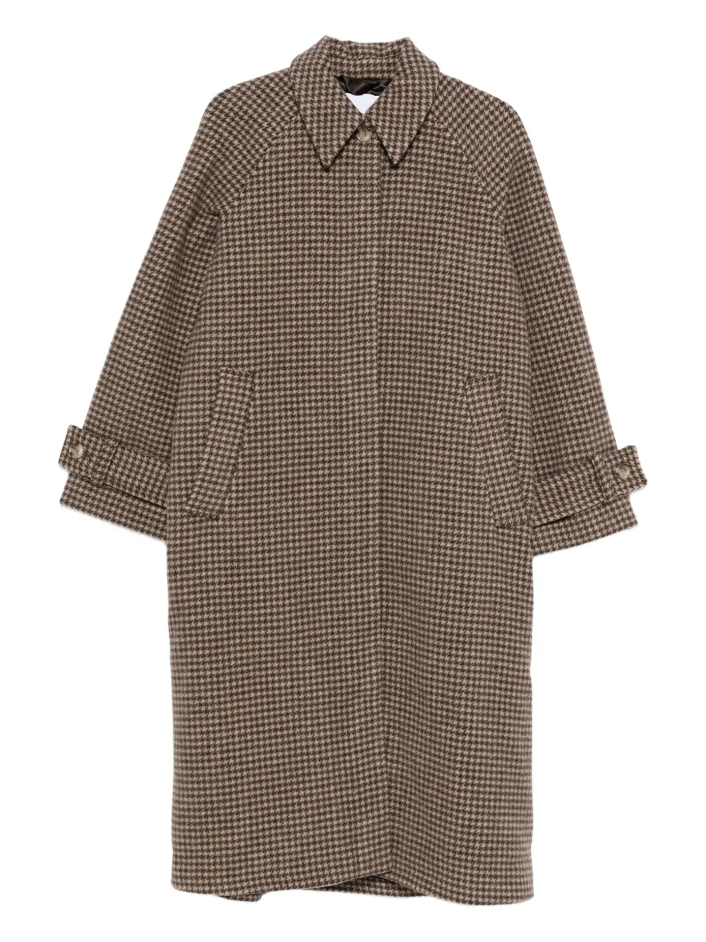SAMSOE SAMSOE houndstooth single-breasted coat | Brown | Image 1